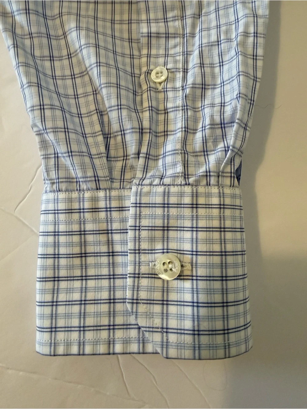 Gucci Men’s Classic Fit Dress Shirt Sz 39/15.5 Blue Plaid Long Sleeve Button  Up